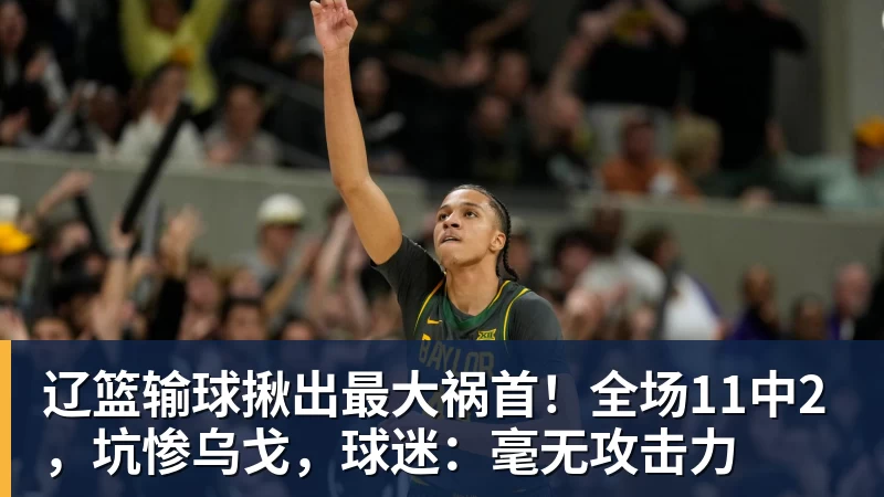 辽篮输球揪出最大祸首！全场11中2，坑惨乌戈，球迷：毫无攻击力